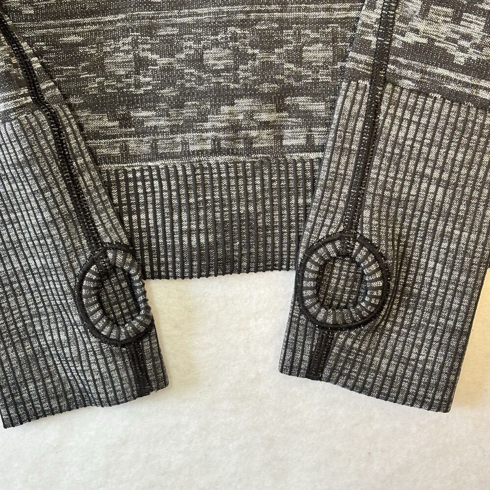 Lululemon Rest Less Pullover Top Heathered Black Colorway Thumb Holes - Picture 2 of 7